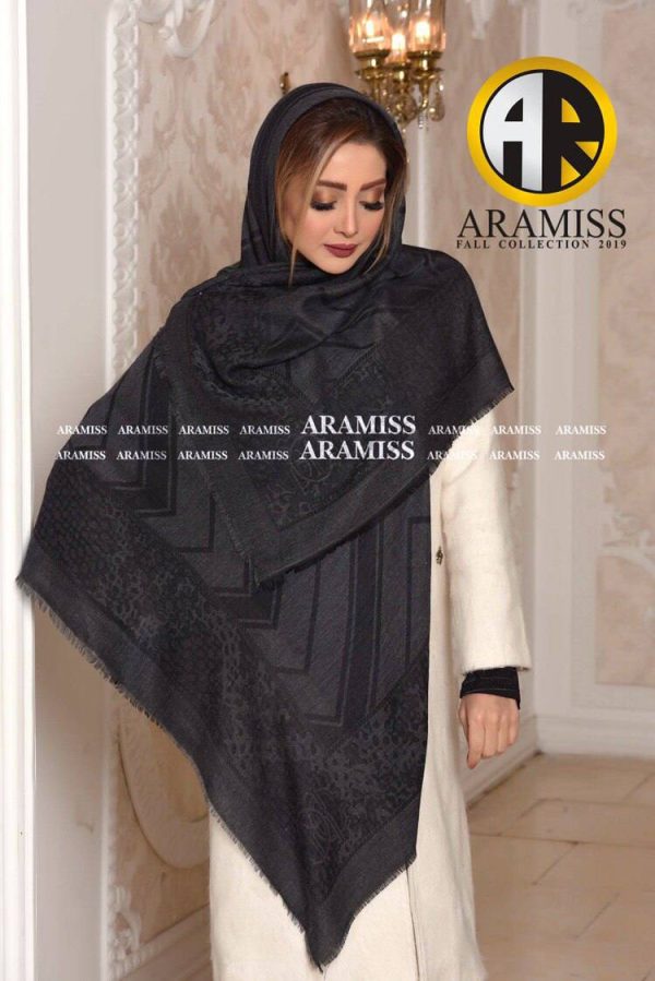 روسری نخی پاییزی ملانژ مشکی