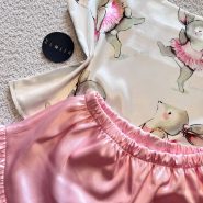 ست تاپ و شورت ساتن چاپی 10301