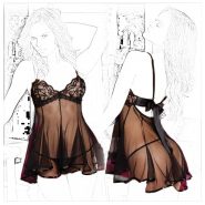 لباس خواب فانتزی پشت پاپیون 100381